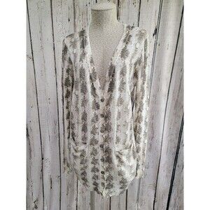ALK Women's M/L Oddy Python Print Button Down Long Cardigan Sweater NEW NWT